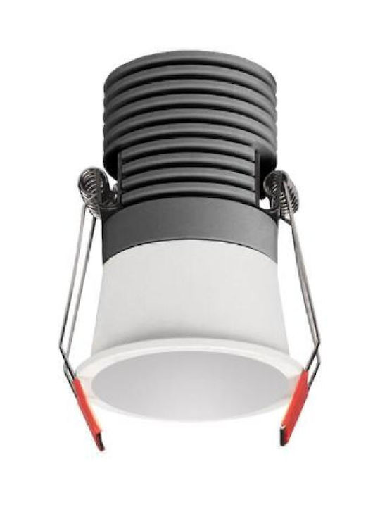 Fos me Recessed Spot with Integrated LED and Warm White Light White 6.5x6.5cm. 1pcs