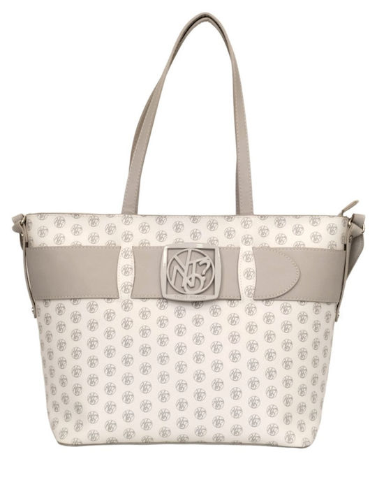 Y Not? Damen Tasche Shopper Schulter Weiß