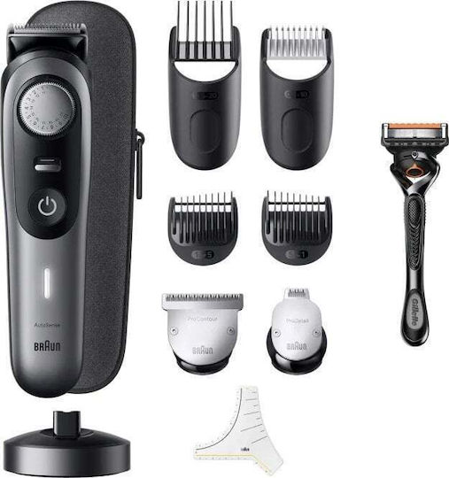 Braun Επαγγελματικό Σετ Επαναφορτιζόμενης Κουρευτικής Μηχανής Γκρι BT9420