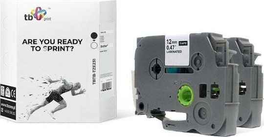 TB Print Label Maker Tape in White Colour 2 Pieces Compatible with Brother TZe/TZ