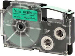 Casio Label Maker Tape 8m x 9mm in Green Color 1pcs