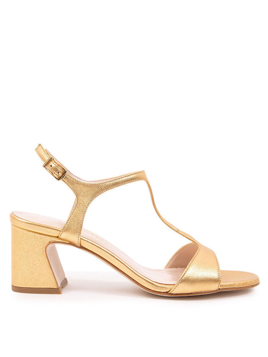 Labrini Damen Sandalen in Gold Farbe