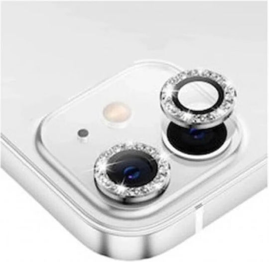 Glitter Strass Camera Protection Tempered Glass Silver for the iPhone 11