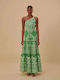 Farm Rio Maxi Φόρεμα με Βολάν Πράσινο