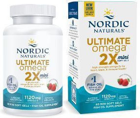 Nordic Naturals Ultimate Omega 2X Mini Рибено масло 1120мг 60 жулими таблетки Ягода