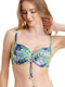 Erka Mare Underwire Bikini Bra with Adjustable Straps Blue Animal Print