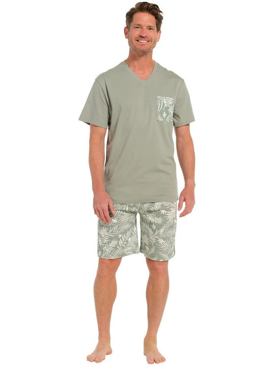 Pastunette Men's Summer Cotton Pajamas Set Ανοιχτό Πράσινο