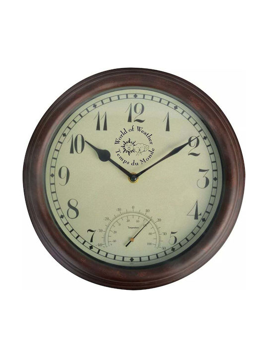 Esschert Design Винтидж Часовник На Стена Пластмасов Бронзов 30x5.1см