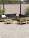 vidaXL Garden & Outdoor Furniture Sets Living Room Set 9 Pieces Anthracite with Pillows