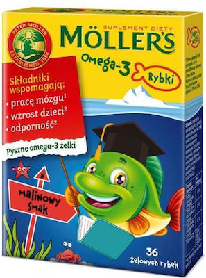 Moller's Omega-3 Suitable for Children 36 jelly beans Raspberry