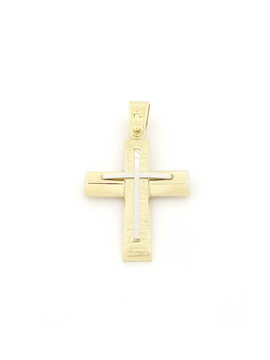 Anorado Herren Gold Kreuz 14K mit Kette