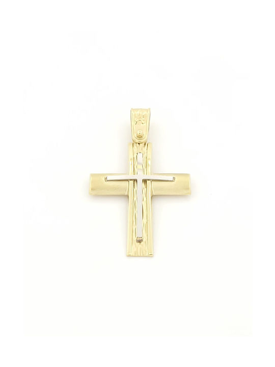 Anorado Herren Gold Kreuz 14K mit Kette