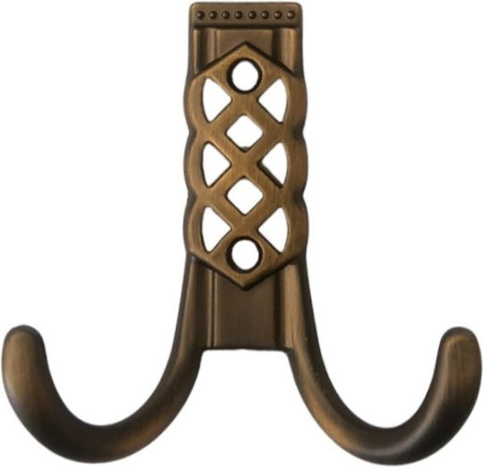 CasaDino Vintage Metal Wall Hanger 2 Hooks