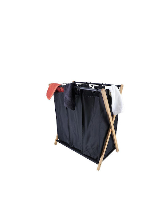 Aria Trade Laundry Basket Fabric Folding 68x40x76cm Black