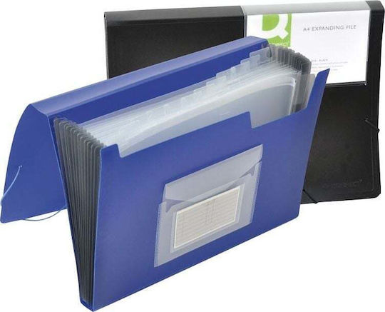 Q-Connect Clipboard Accordion for Paper A4 Blue 1pcs