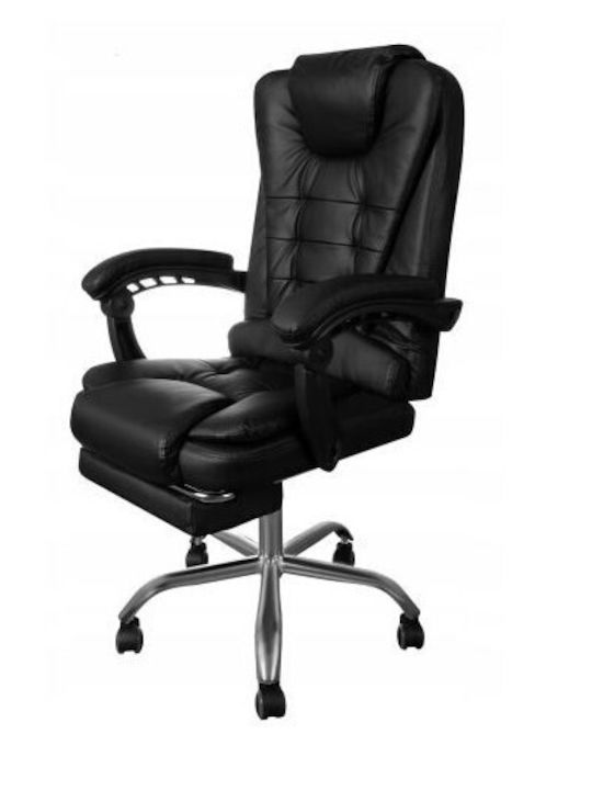 Reclining Office Chair with Fixed Arms Negru