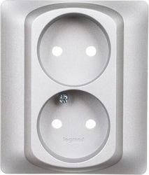 Legrand Stromsteckdosenplatte in Silber Farbe 7...