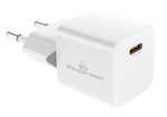 Powertech Ladegerät ohne Kabel mit USB-C Anschluss 20W Stromlieferung / Schnellaufladung 2.0 / Schnellaufladung 3.0 Weißs (PT-1223)