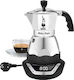 Bialetti Electric Stovetop Espresso Pot 2 Cups Brown