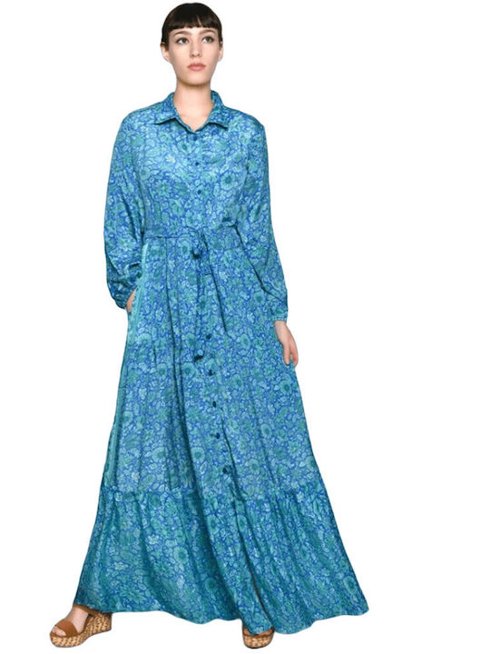 Damen Maxi Spanisches Boho-Ozean-Kleid 4920600333327 Xl