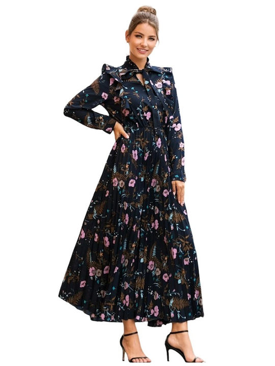 Women's Maxi Spanish Blue Floral Dress 4920600333322 M