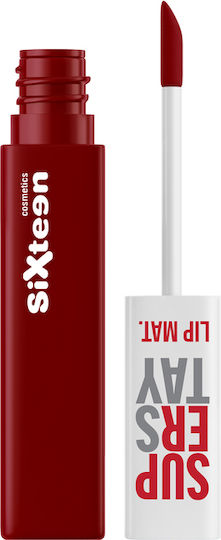 Sixteen Super Stay Lip Mat Κραγιόν #102 – Love Red