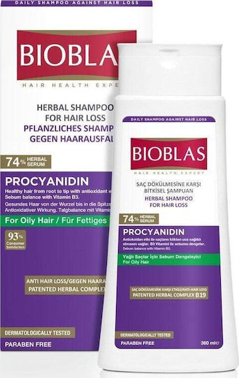 Bioblas Procyjanidyna Shampoos gegen Haarausfall für Ölig Haare 360ml