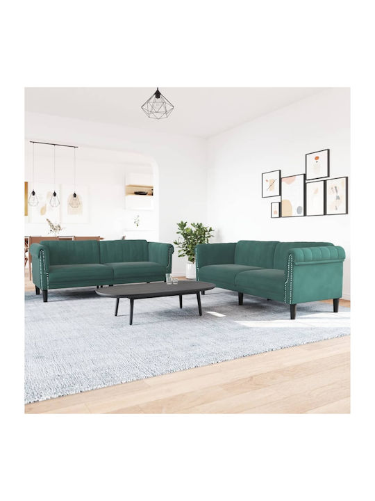 Living Room Furniture Set 2 sofas Green