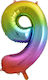 Balloon Foil Jumbo Rainbow Number 85cm