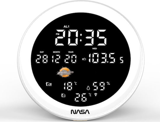 NASA SB6706 Ασύρματος Μετεωρολογικός Σταθμός Ψηφιακός Επιτραπέζιος Καφέ NASA SB6706 Ασύρματος Μετεωρολογικός Σταθμός Ψηφιακός Επιτραπέζιος Καφέ