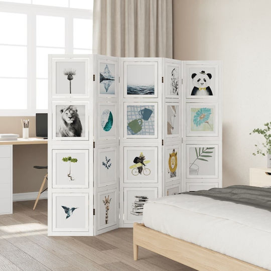 vidaXL Decorativ Paravan Lemn cu 5 Panouri 175x160cm