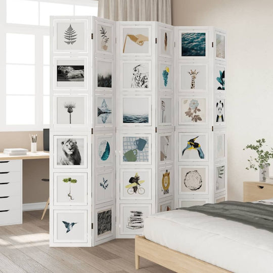 vidaXL Decorative Room Divider Wooden with 6 Panels 210x220cm