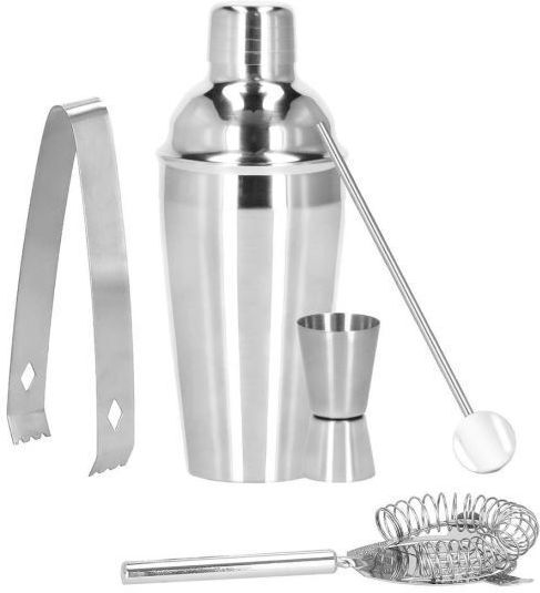 Bartender Kit Cocktail Shaker Stainless Steel 5-piece Set 550 Ml Springos
