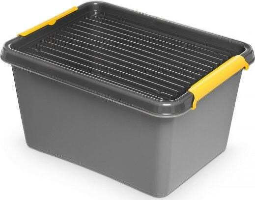 Orplast Kunststoff Aufbewahrungsbox mit Deckel Gray 30x21.5x40cm 1Stück