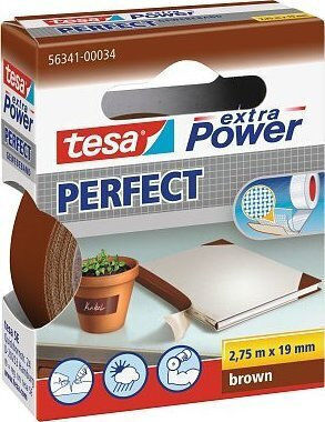 Tesa Tesa Extra Power Perfect Bandă de țesătură 2.75m 19mm Maro
