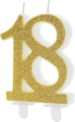 PartyDeco Birthday Candle Number in Gold Color SCU5-18-019