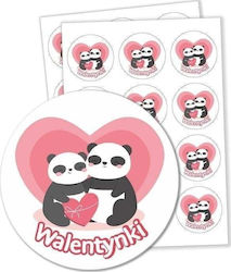 Learnhow Valentine's Day Sticker Pandas 60mm 24pcs