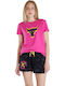Core Women's Athletic Blouse Short Sleeve Pink