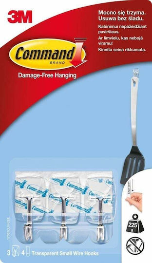 17067crl Hooks Metal Hooks Handle 3 + 4 Small Transparent Strips