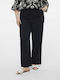 Curve Damen Hoch tailliert Stoff Hose in Lockerer Passform Schwarz