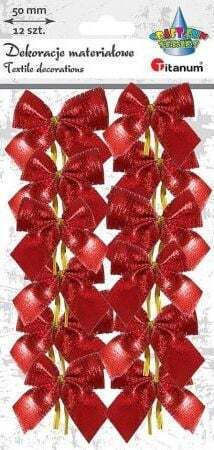 Titanum Decorative Bow for DIY Crafts Red 12pcs 5cm