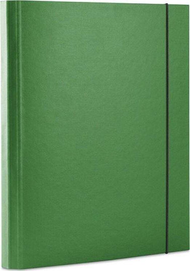 Office Products Folder with Rubber Band and Ears for Paper A4 Green