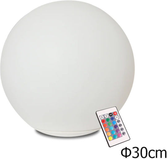 Aca Solar Light Floor Ball 1.5W Cold White 6000K with Remote Control IP54 30cmx30cmcm