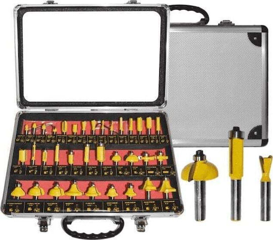 AWTools Cutter Set Carbide for Wood \ Aluminum 8mm with Bearing 35pcs