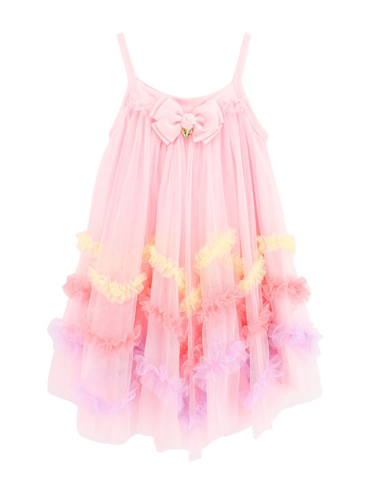 Angel's Face Παιδικό Φόρεμα Τούλινο Αμάνικο Pali Pink