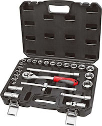 Proline 58825 Ratschen- und Steckschlüssel-Set 1/2" 25 Stück Proline 58825 Ratschen- und Steckschlüssel-Set 1/2" 25 Stück