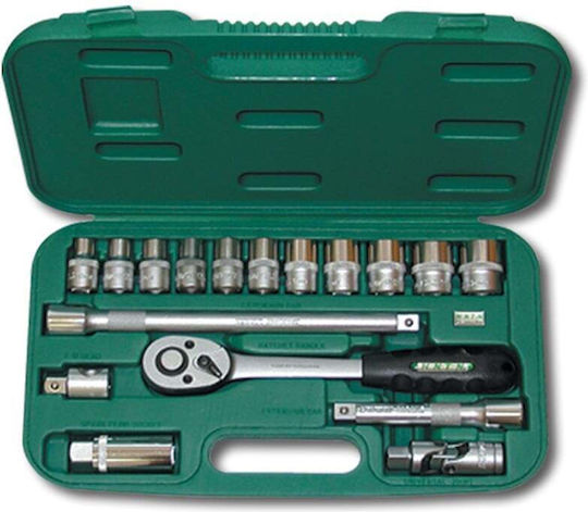 Honiton Set de chei tubulare și clichet 3\8" 21buc