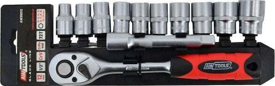 AWTools Ratschen- & Steckschlüssel-Sets 1\2" 12Stück