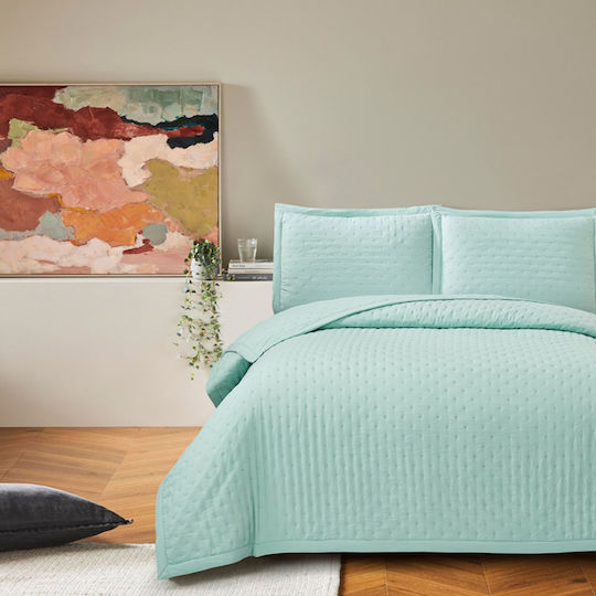 Liolios Home Amanda Cuvertură Extra-dublu Microfibra Aqua 220x240cm
