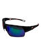 V-store Sonnenbrillen mit Schwarz Rahmen und Blau Spiegel Linse 5366-03